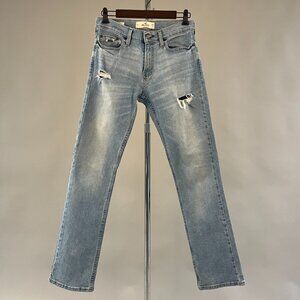 Hollister Men's Ripped Slim Straight Jeans Epic Flex Light Wash Size W29/ L32